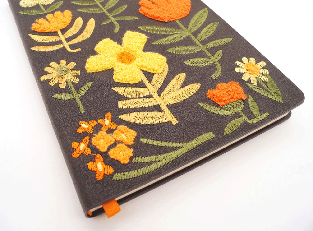 Chunky Flowers Embroidered Journal Notebook AHBC1471L
