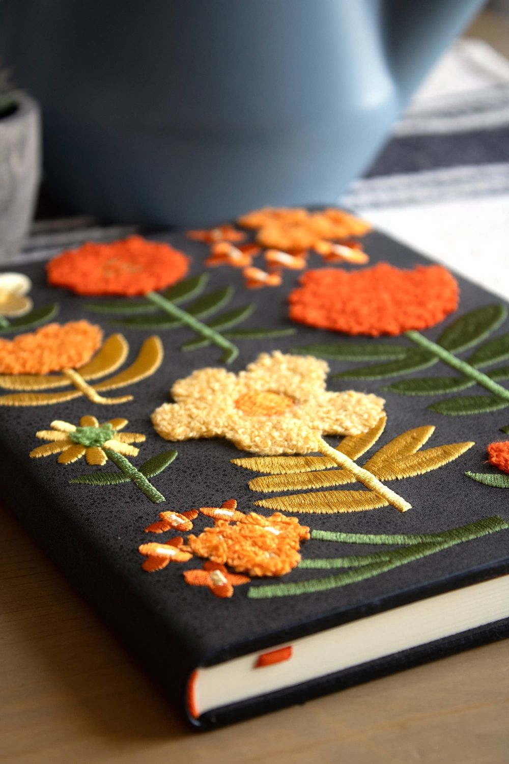 Chunky Flowers Embroidered Journal Notebook AHBC1471L