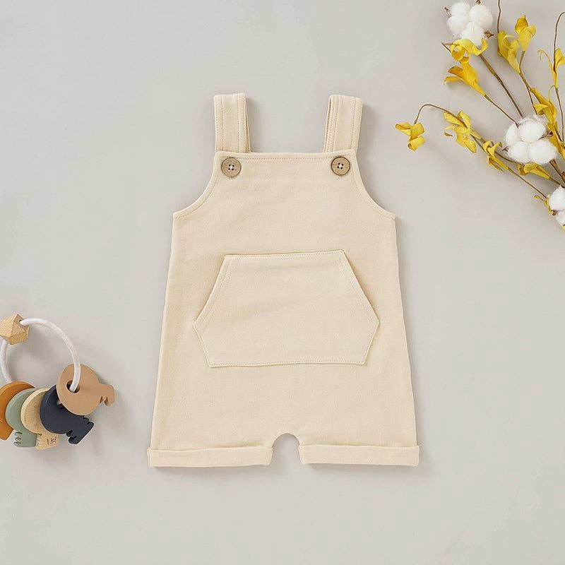 French Terry Baby Overall, Color: Ivory, Size: 18-24 M