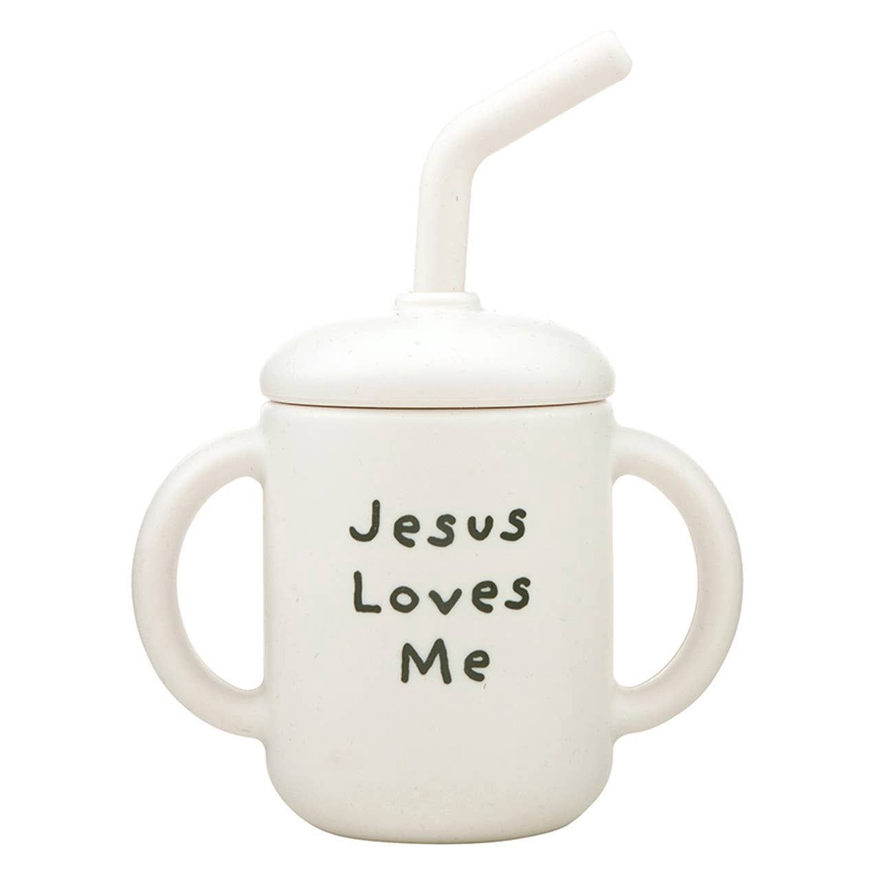 Sippy Cup - Jesus Loves Me, Material: Silicone, Size: 5.5" H
