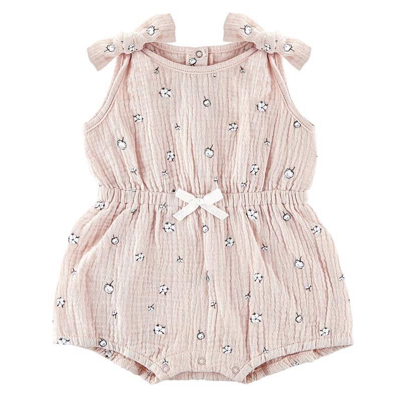 Tie Shoulder Cinch Waist Romper - Blossom, Size: 6-12 mo