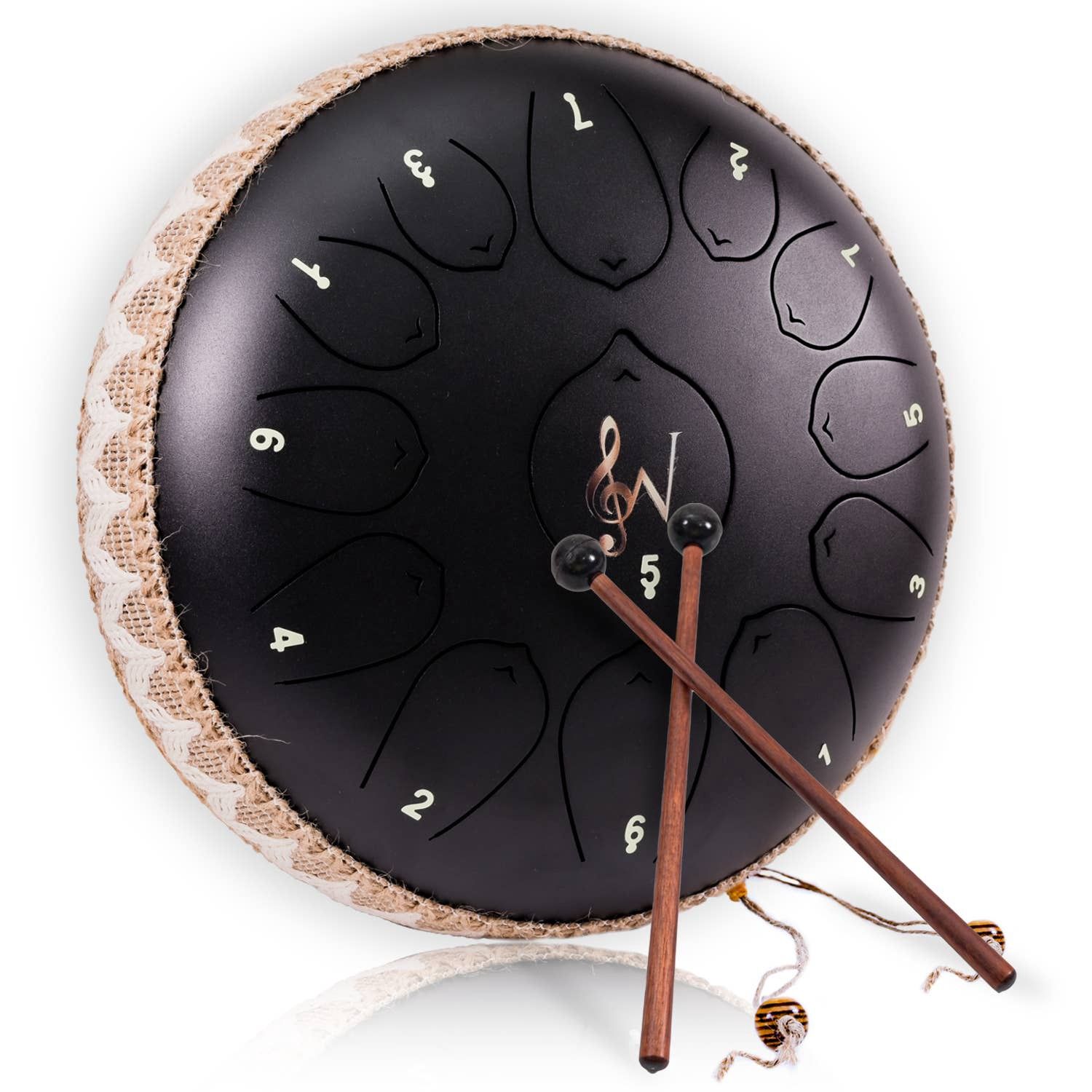12-Inch Steel Tongue Drum - 13 Notes - Rain Drum - Blue