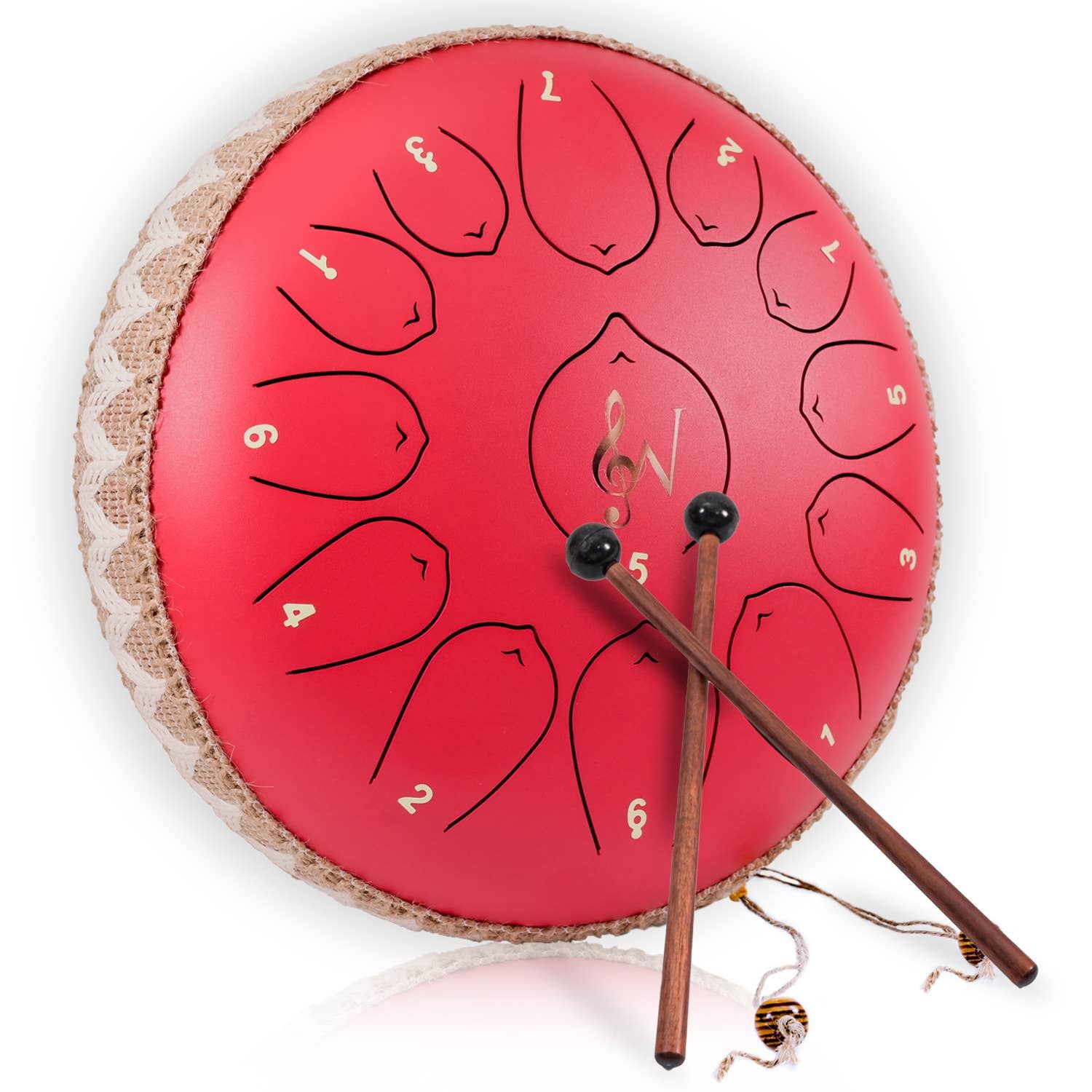 12-Inch Steel Tongue Drum - 13 Notes - Rain Drum - Blue