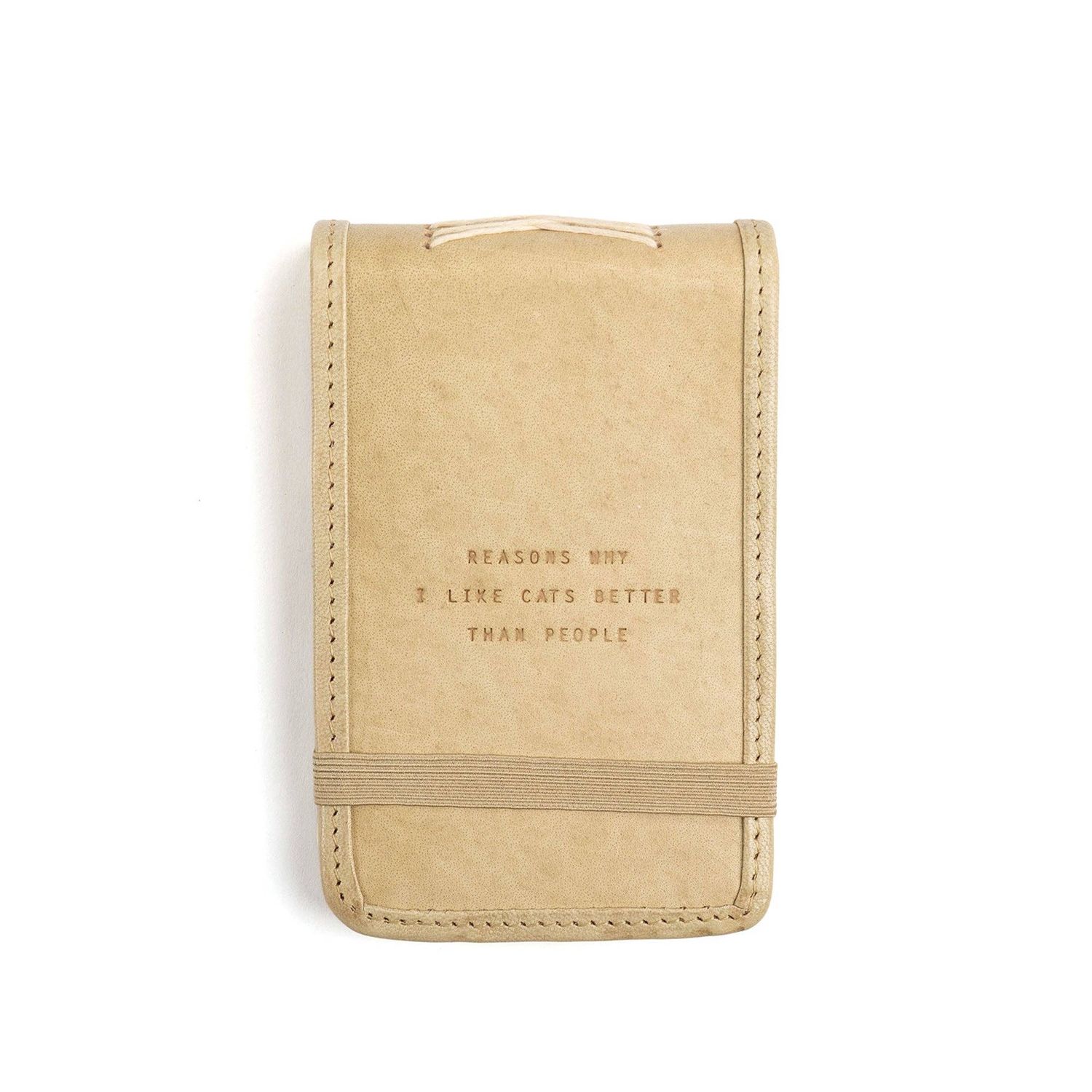 Mini Reasons Why I Like Cats Leather Journal in Honey