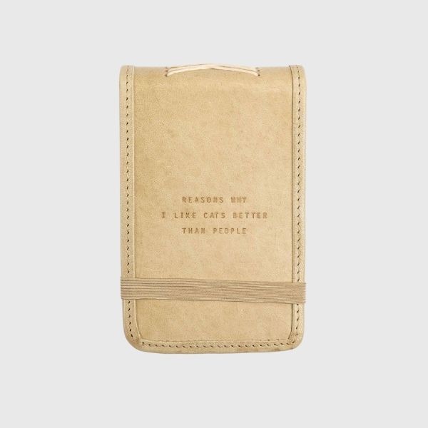 Mini Reasons Why I Like Cats Leather Journal in Honey