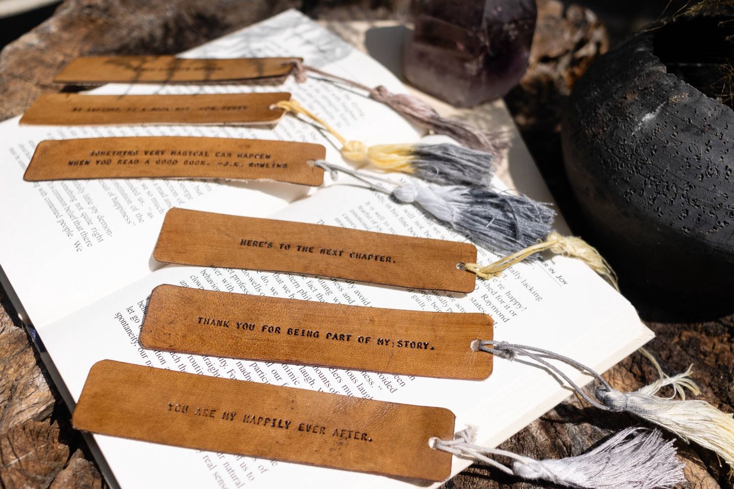 Leather Bookmarks w/ Tassles