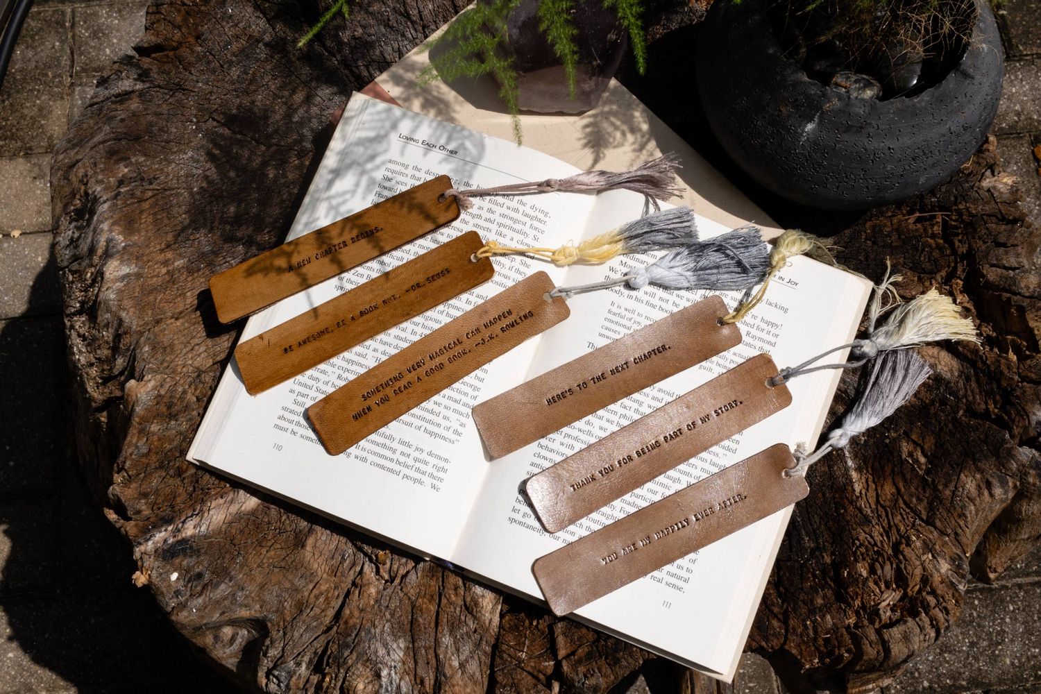 Leather Bookmarks w/ Tassles