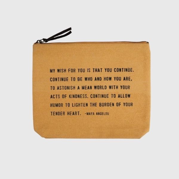 Quote Canvas Zip Bag Color Variety