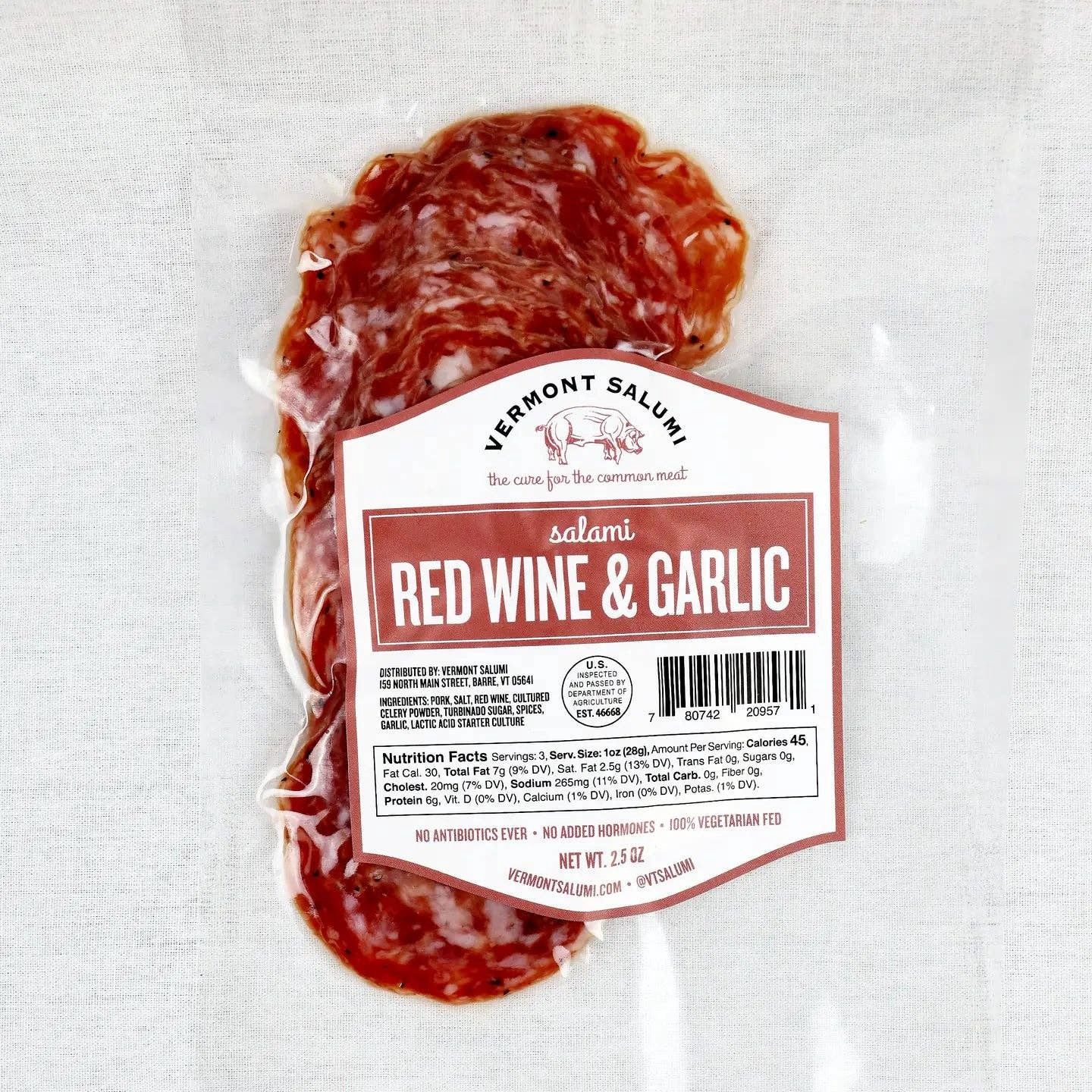 Vermont Salumi - Red Wine &amp; Garlic Sliced Salami