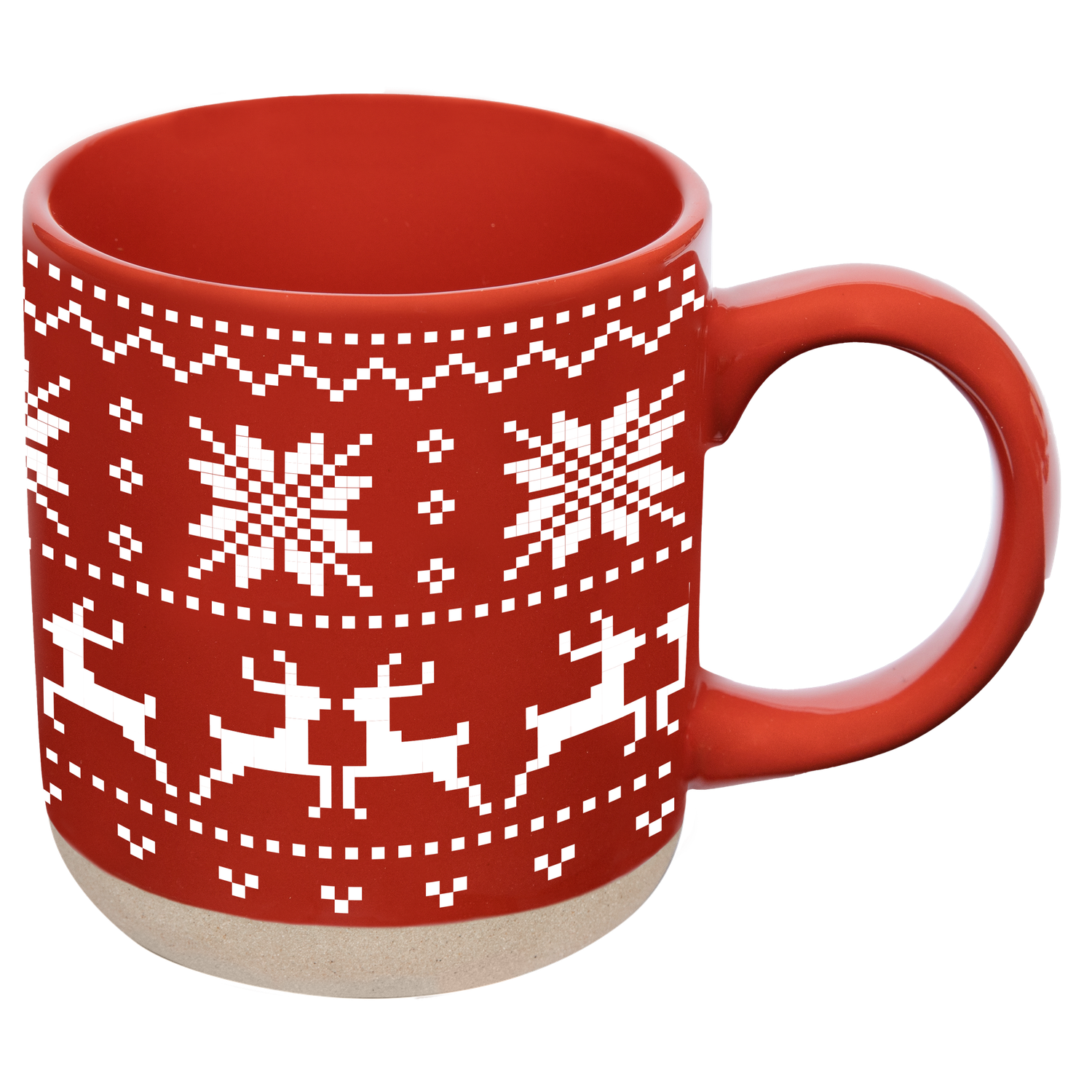 Red Fair Isle Sweater Stoneware Coffee Mug