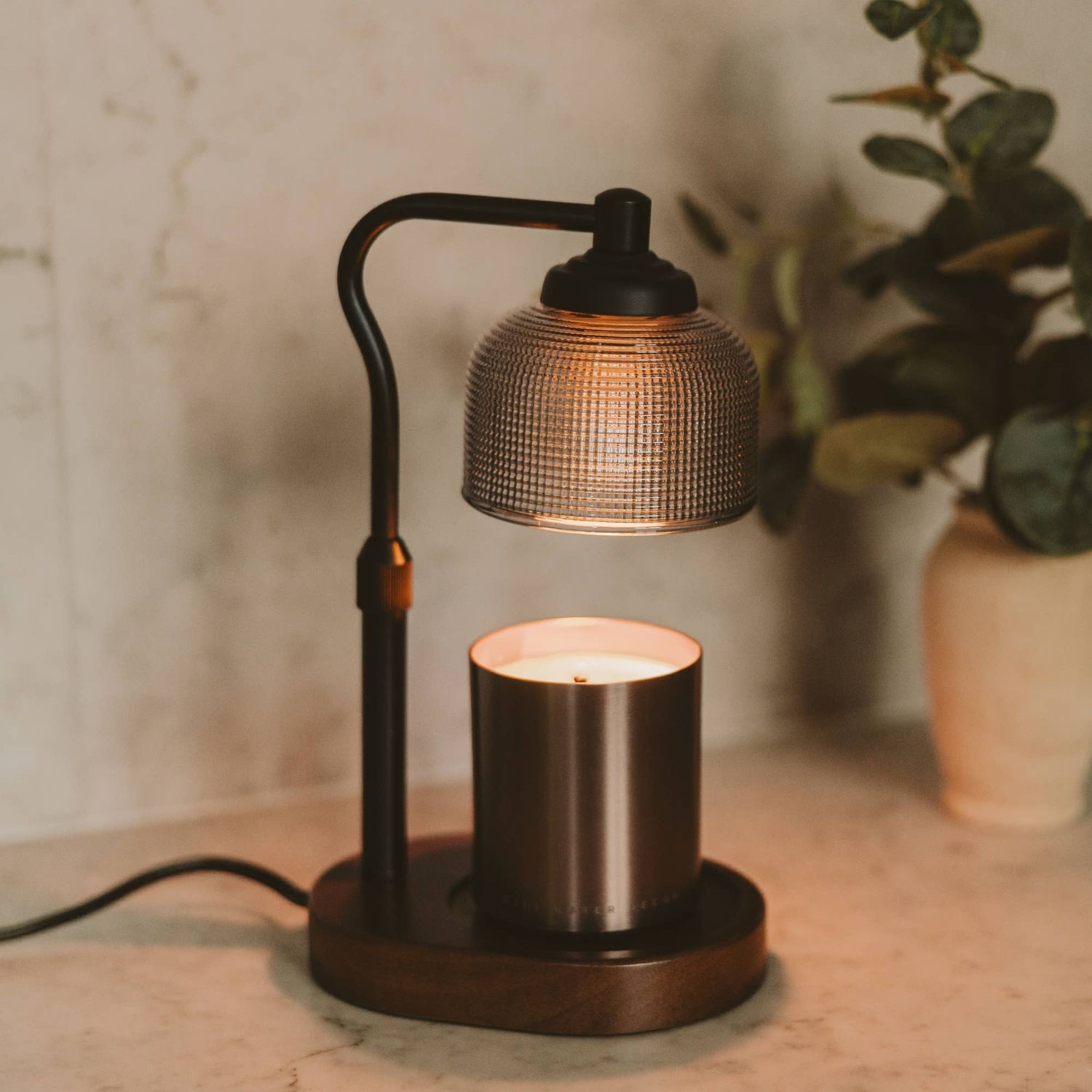 Candle Lamp Warmer, Wood Base