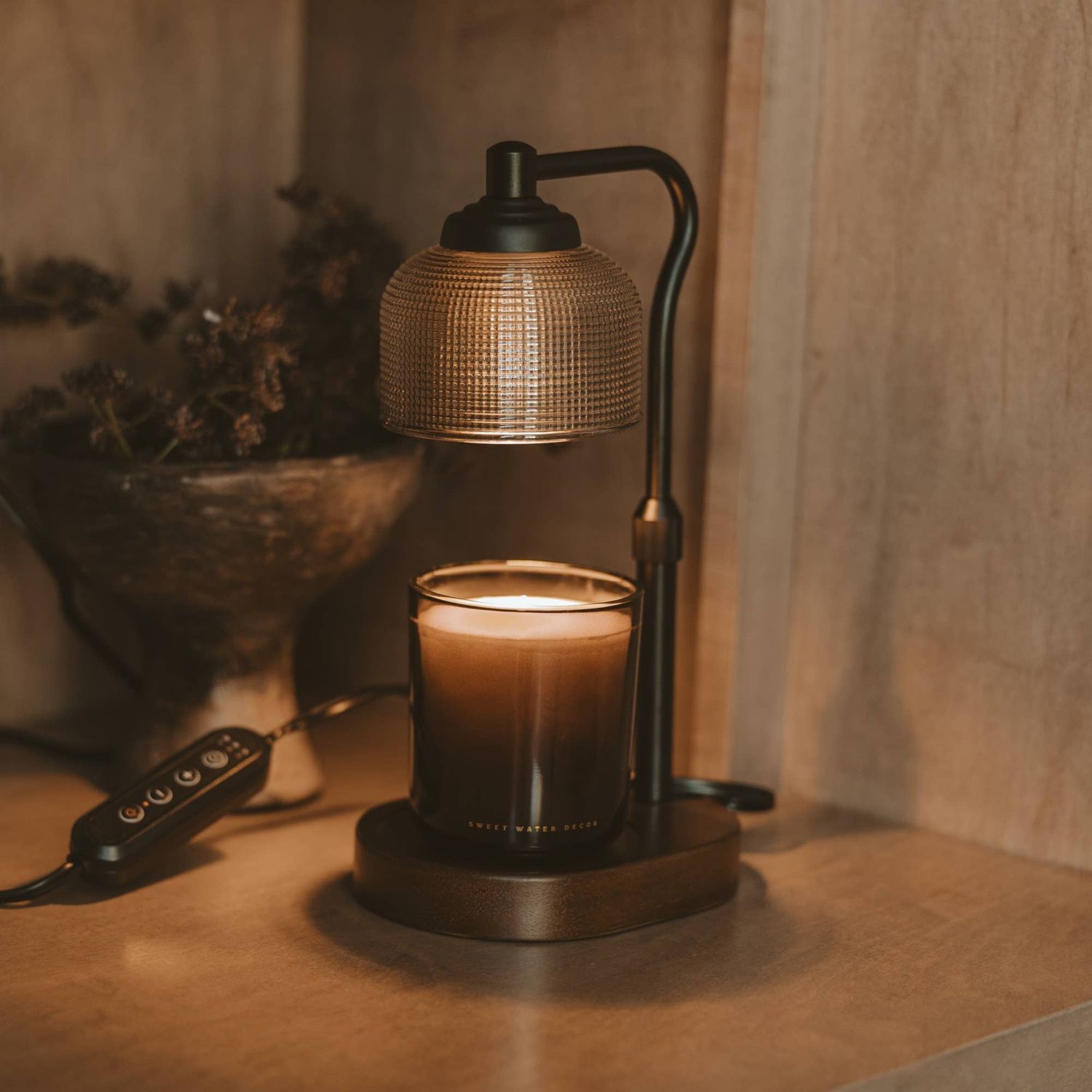 Candle Lamp Warmer, Wood Base