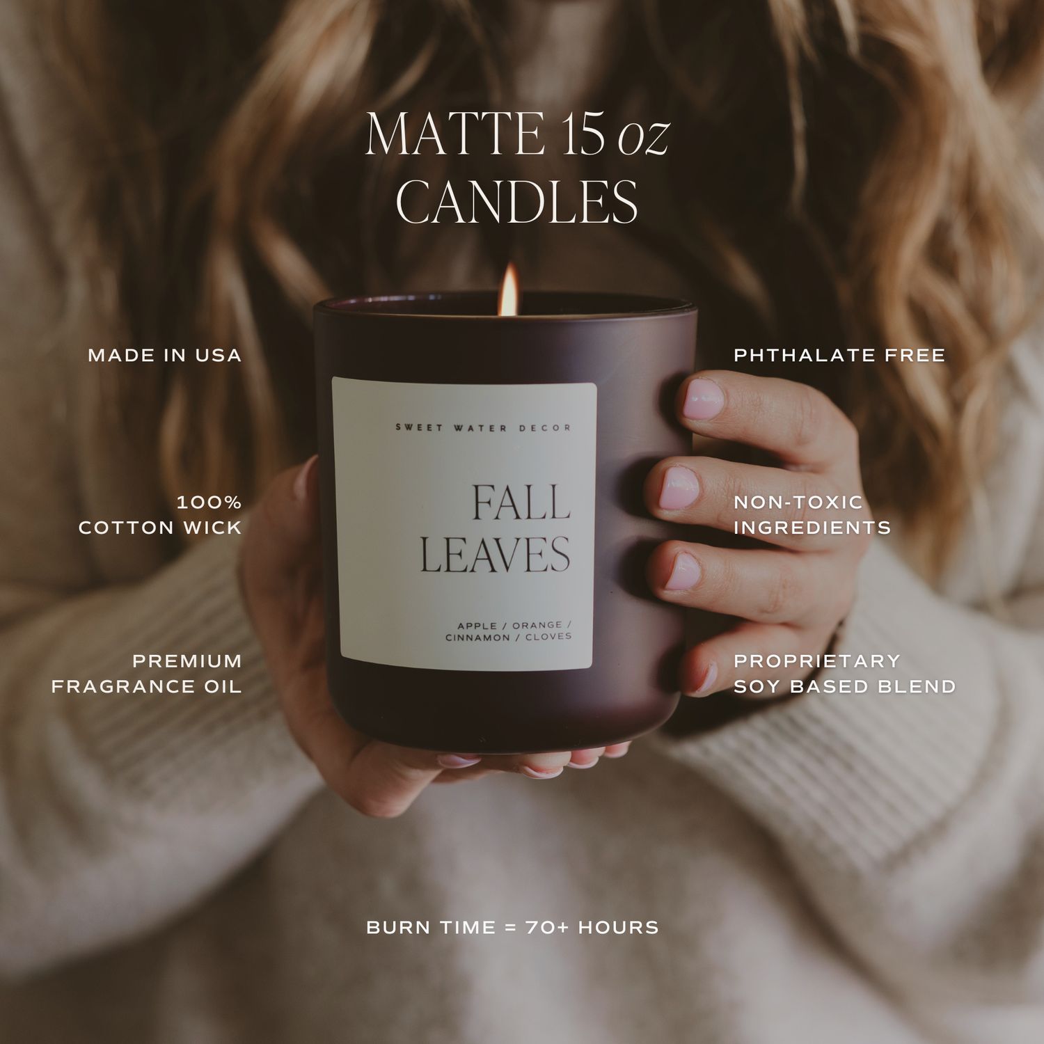 Hello Fall 15 oz Soy Candle, Matte Jar