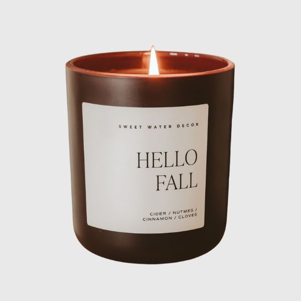 Hello Fall 15 oz Soy Candle, Matte Jar
