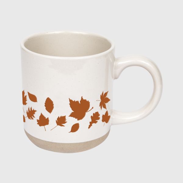 Orange Leaves Stoneware Coffee Mug