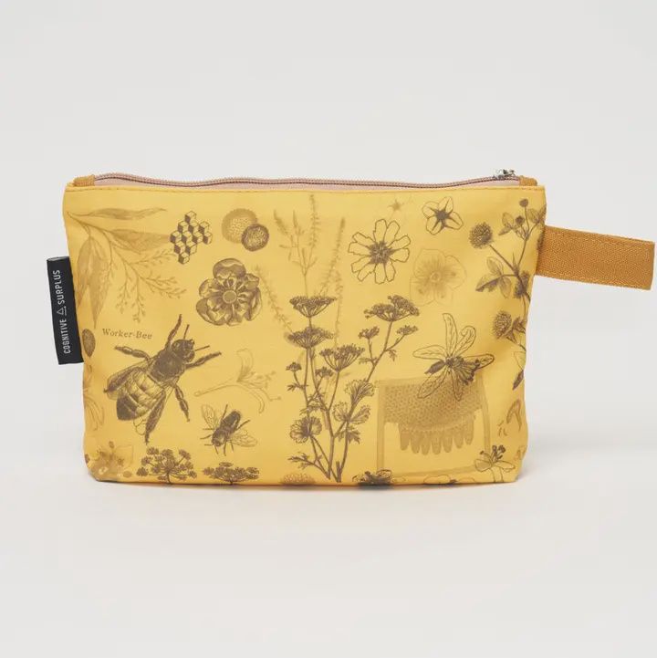 Pencil Pouch Zip Bag, Style: Honey Bees