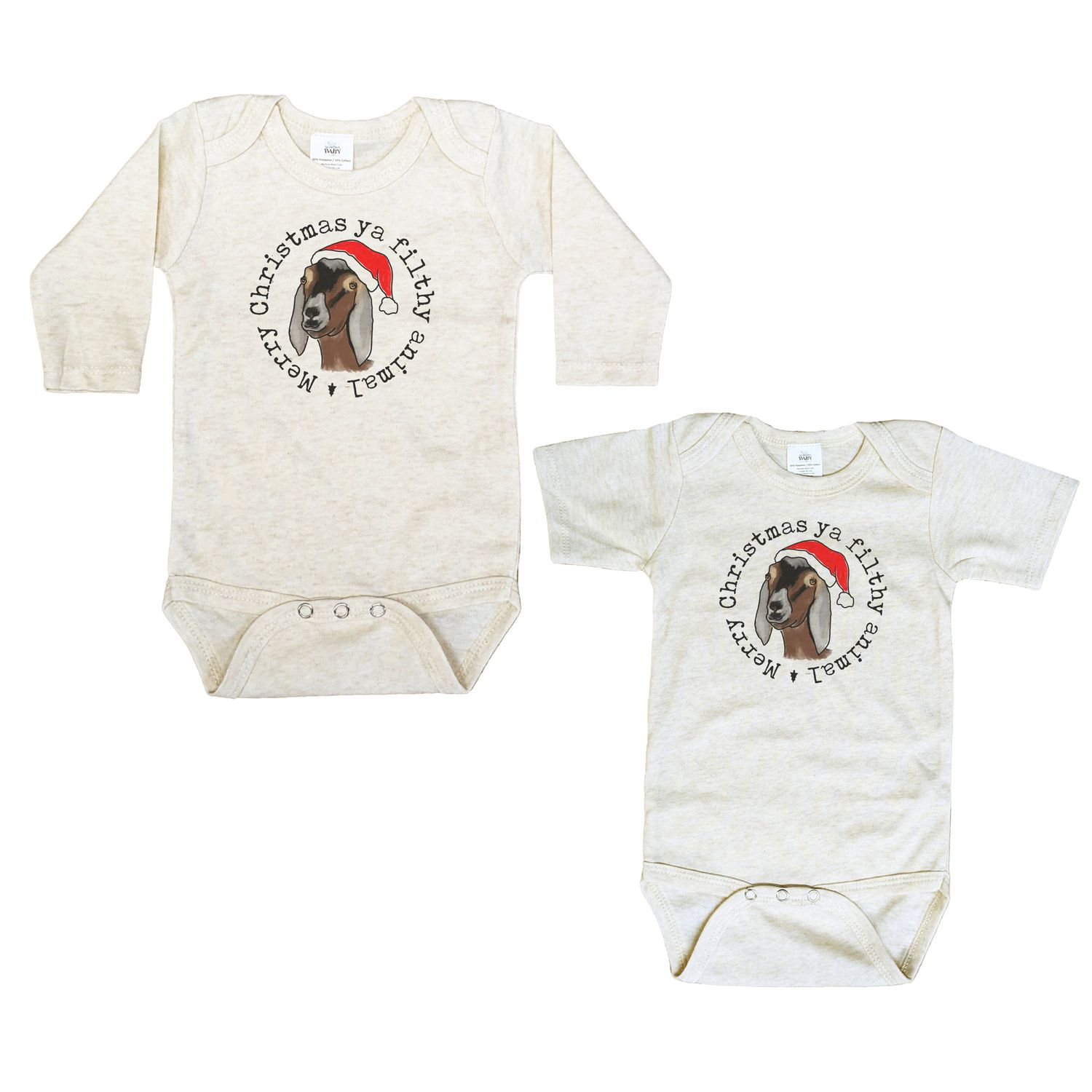 Filthy Animal Christmas Goat Baby Bodysuit