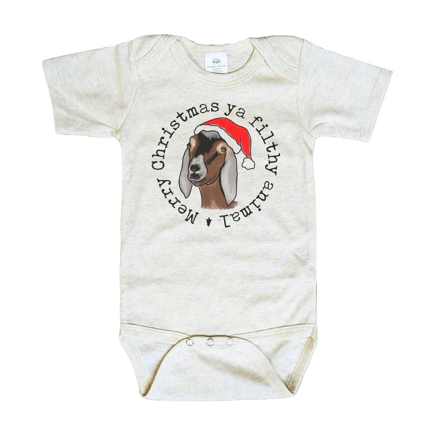 Filthy Animal Christmas Goat Baby Bodysuit