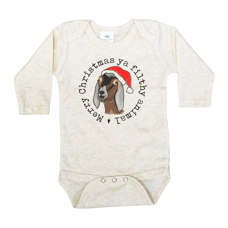 Filthy Animal Christmas Goat Baby Bodysuit