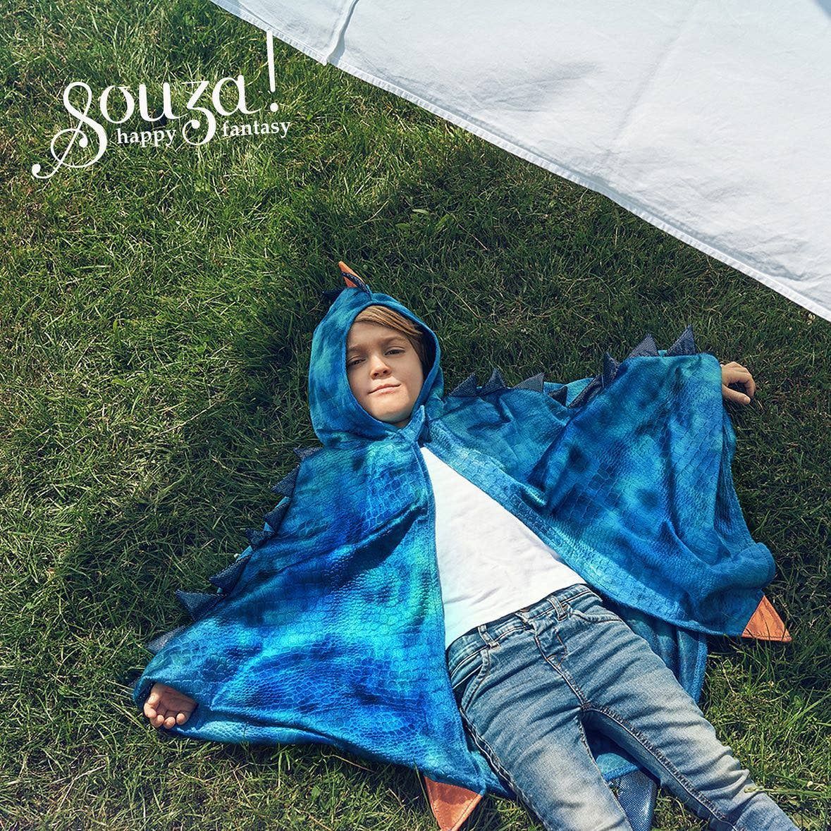 Blue Dragon Costume Cape for Kids -  4–7 yrs
