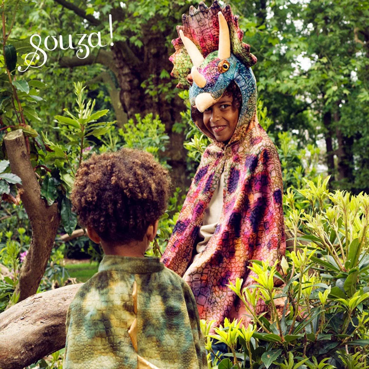 Triceratops Dragon Costume Cape for Kids - 4–7 yrs