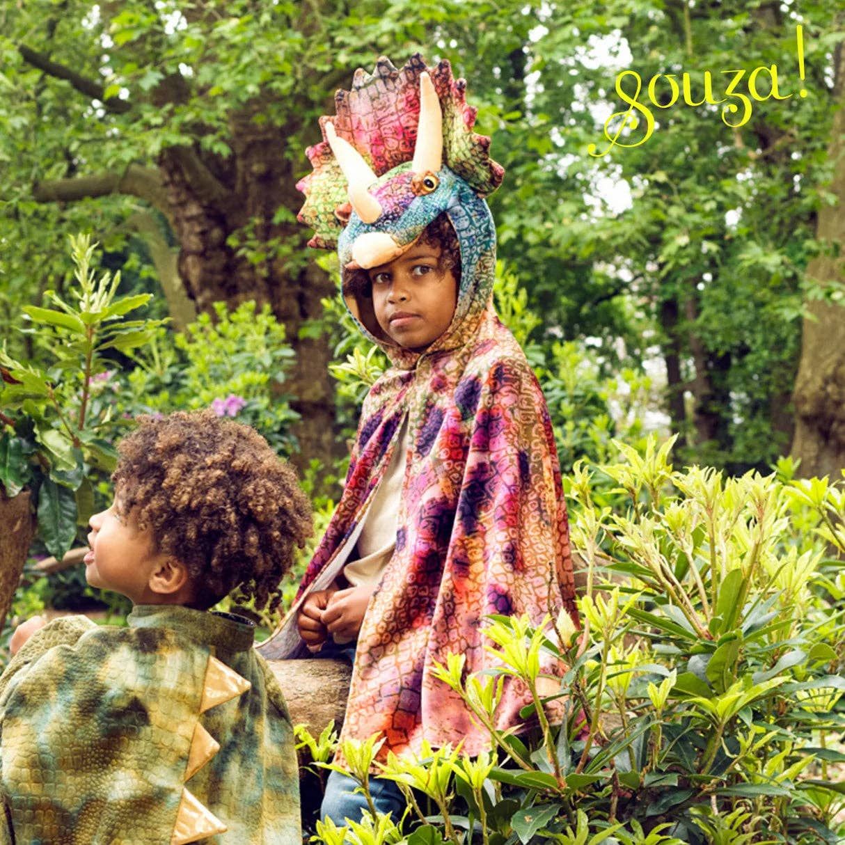 Triceratops Dragon Costume Cape for Kids - 4–7 yrs