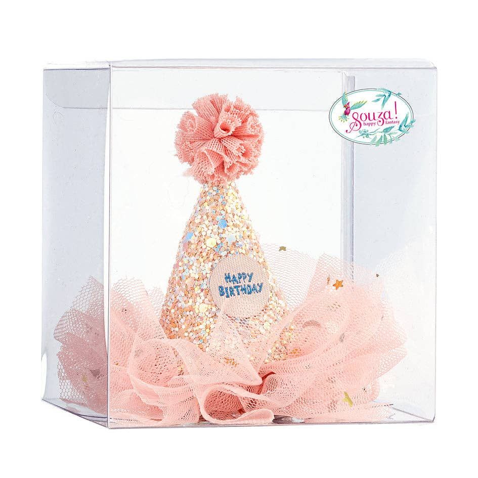 Birthday hat hair clip in giftbox