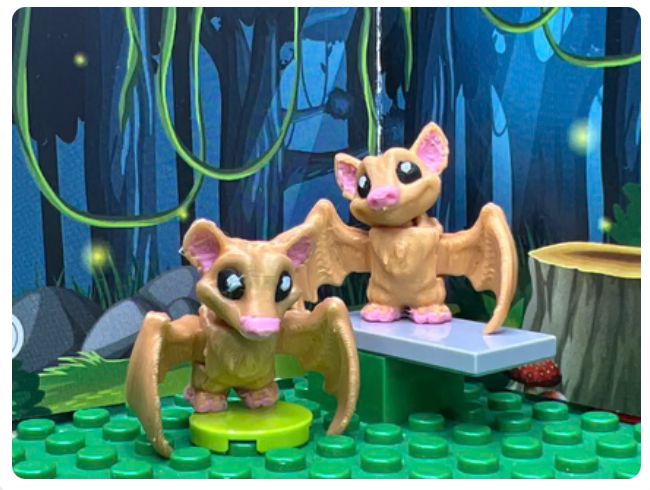 Bat Fidget Friend, Shipping: Pocket Fidget Friend - Golden Fruit