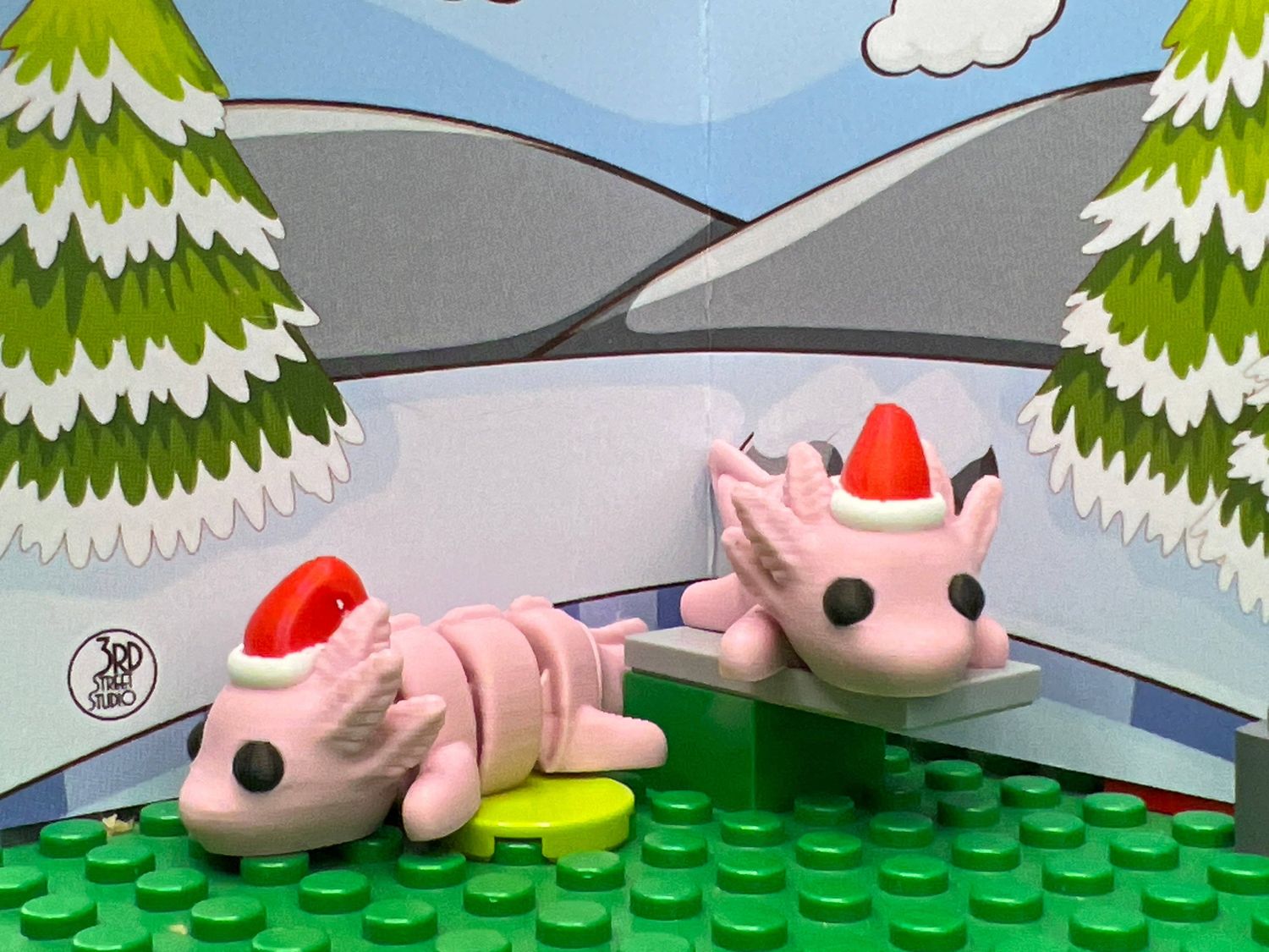 Axolotl with Holiday Hat Fidget Friend