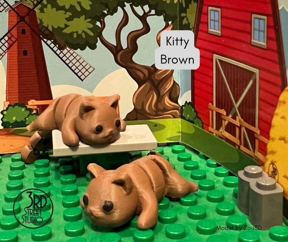 Kitty - Cat Fidget Friend, Shipping: Pocket Fidget Friend- Brown