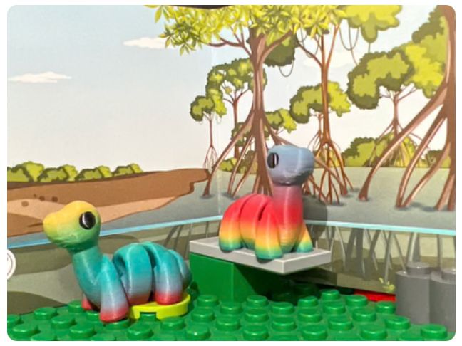 Brontosaurus Fidget Friend, Shipping: Pocket Fidget Friend - Rainbow Gradient Spring