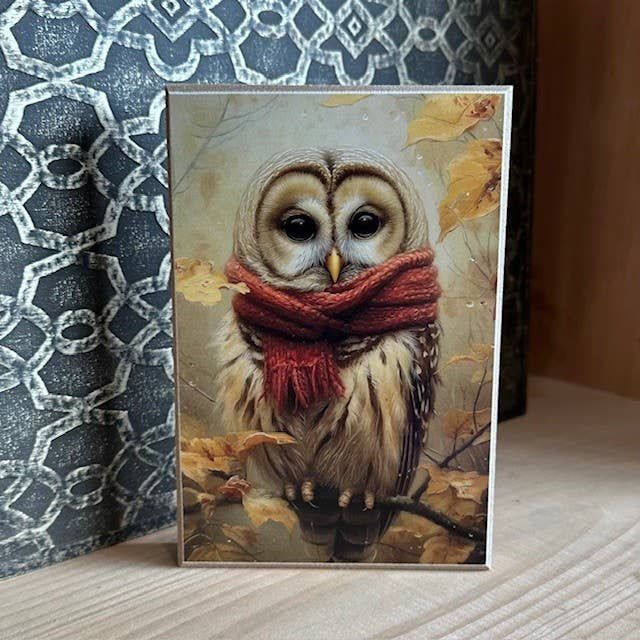 Fall Owl 4 x 6 Block