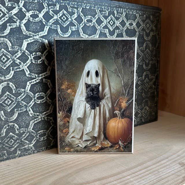 Ghost &amp; Kitten 4 x 6 Block