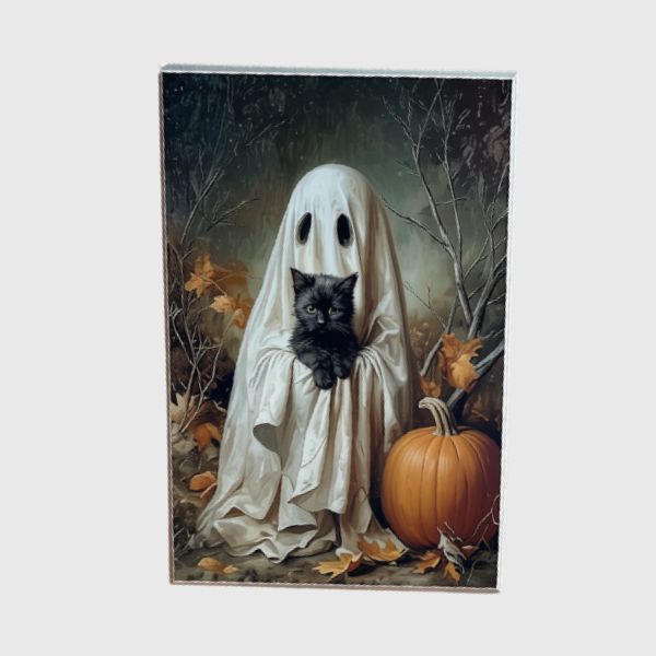 Ghost &amp; Kitten 4 x 6 Block