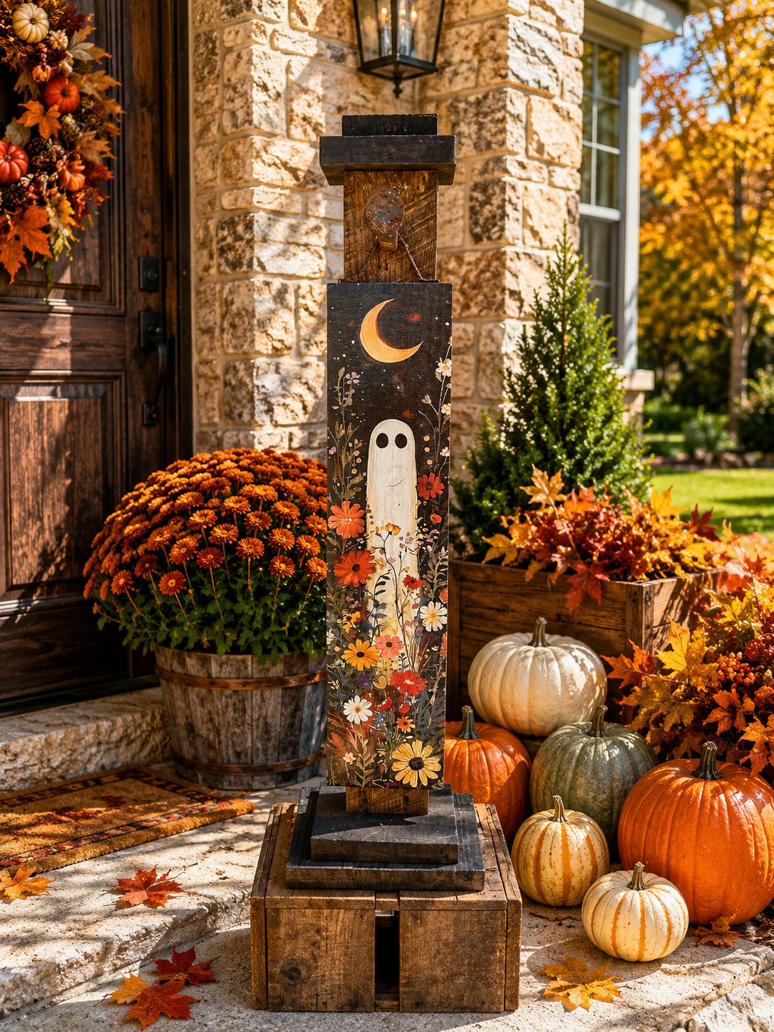 Moon Fall Ghost Porch Sign