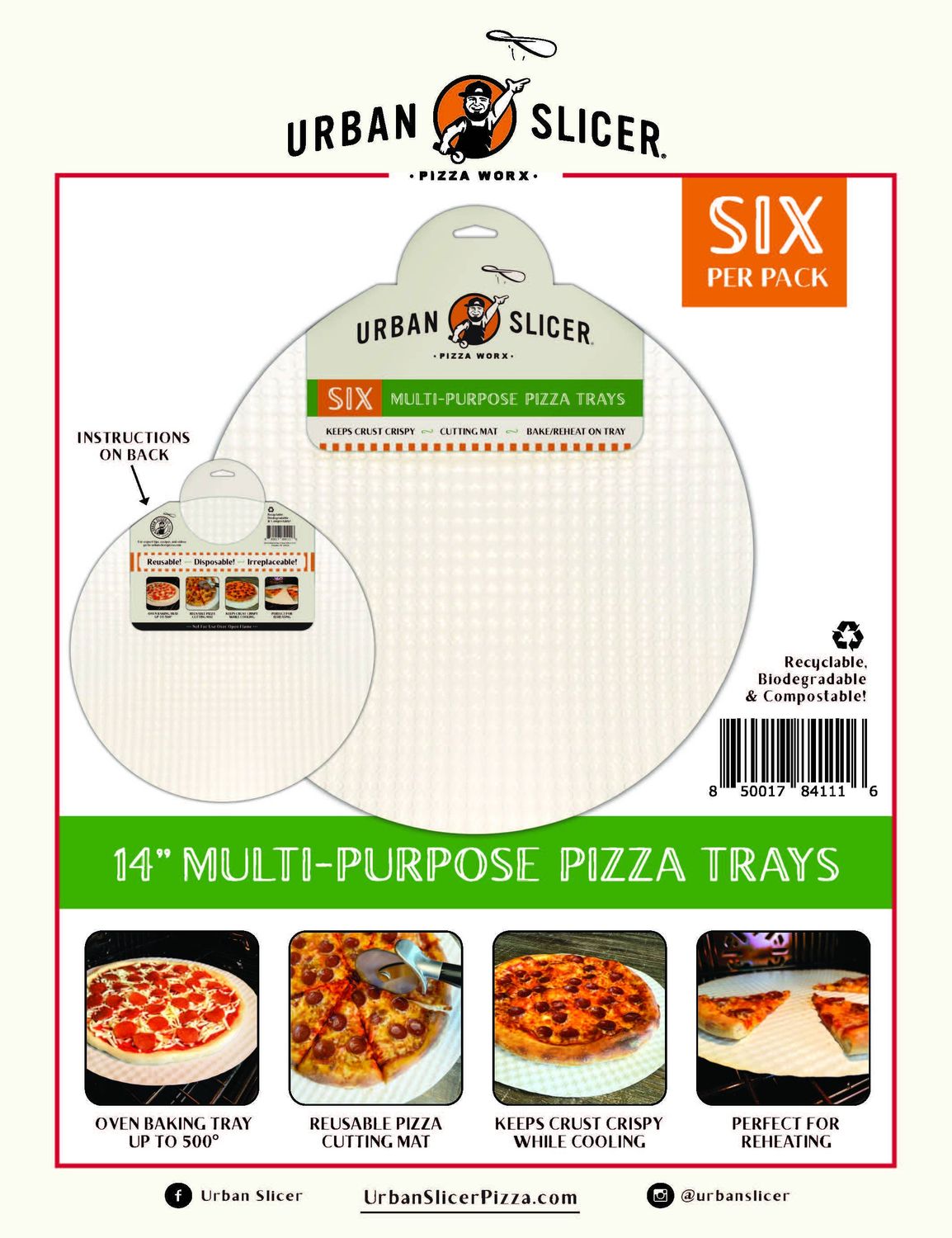 14" Multi-Use Pizza Tray  - 6 pack