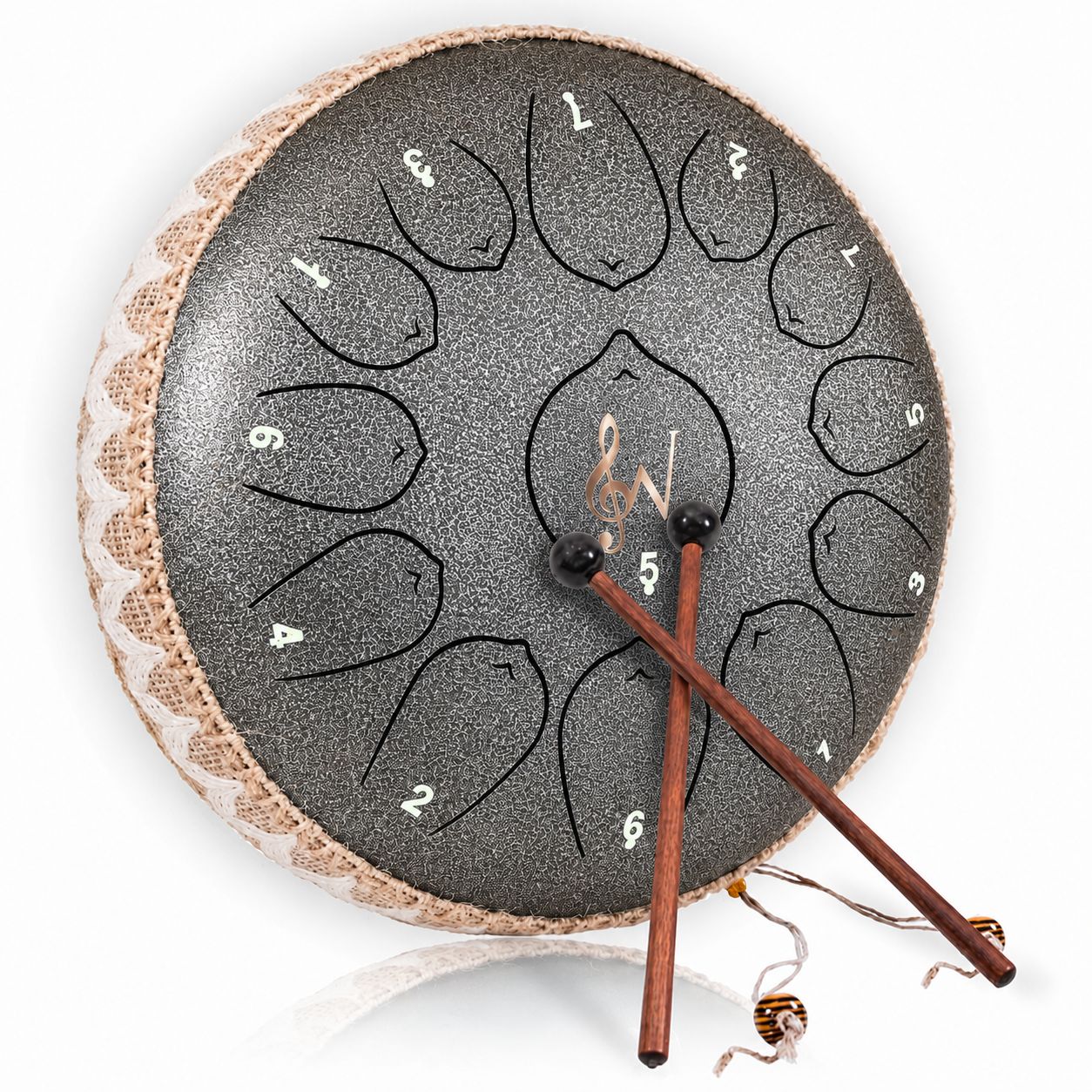 12-Inch Steel Tongue Drum - 13 Notes - Rain Drum - Metal