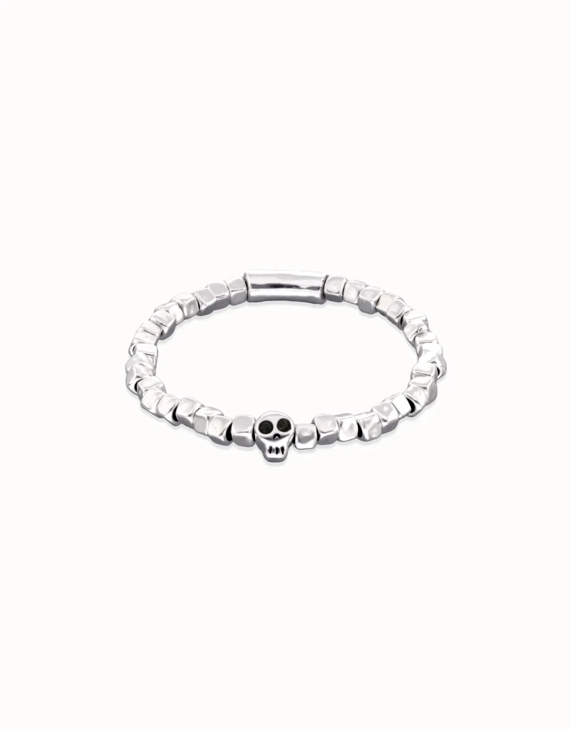 Uno De 50 Ser Imparable Collection, Color: Silver, Style: Men's Beaded Stretch Bracelet