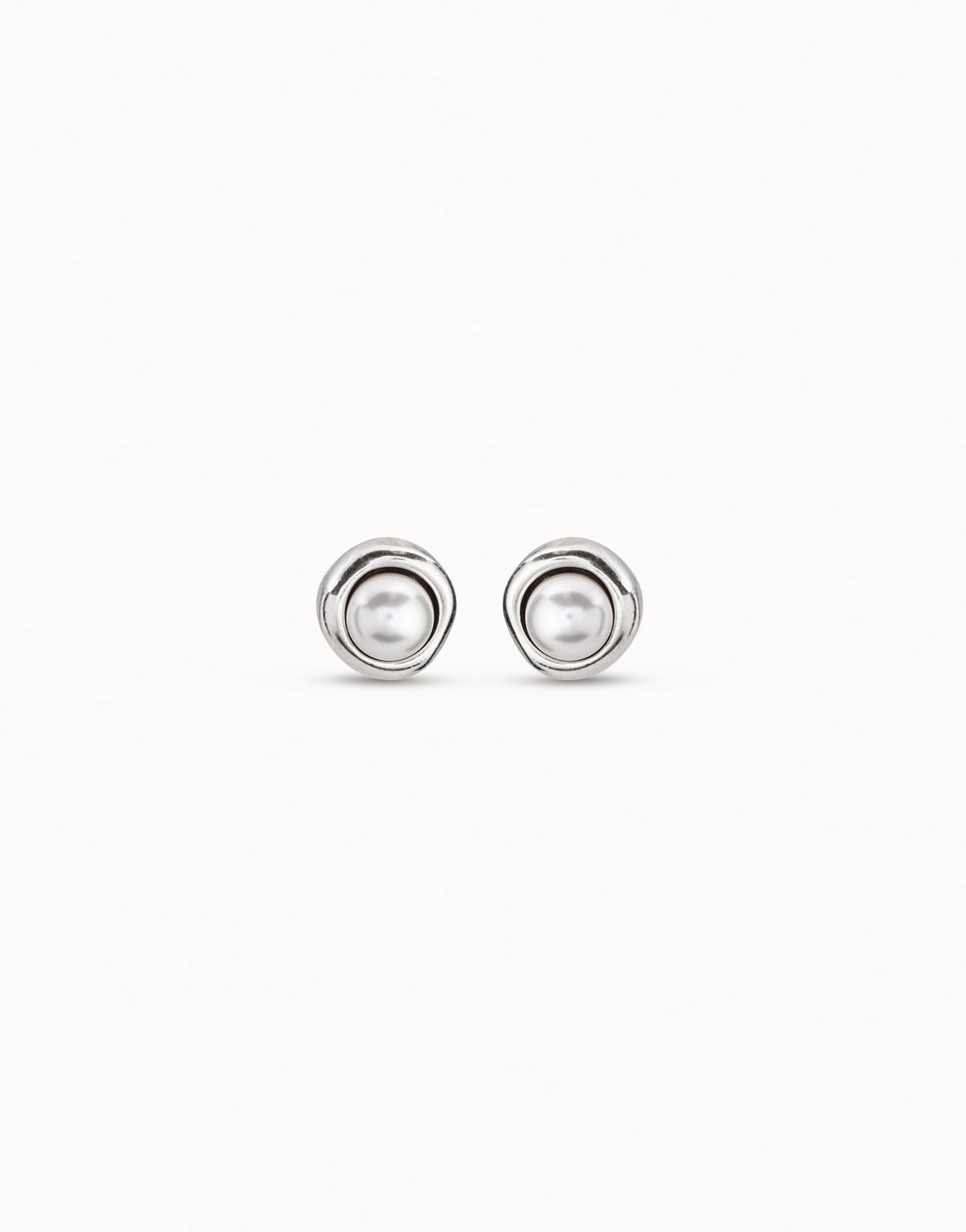 UNO De 50 Earrings, Color: Silver, Style: Stud Earrings With Pearl
