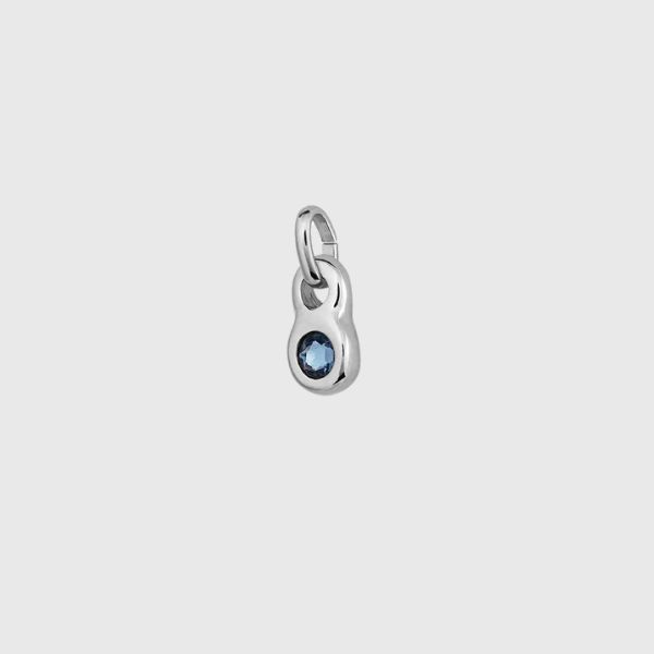 Round Shaped Charm With Blue Crystal