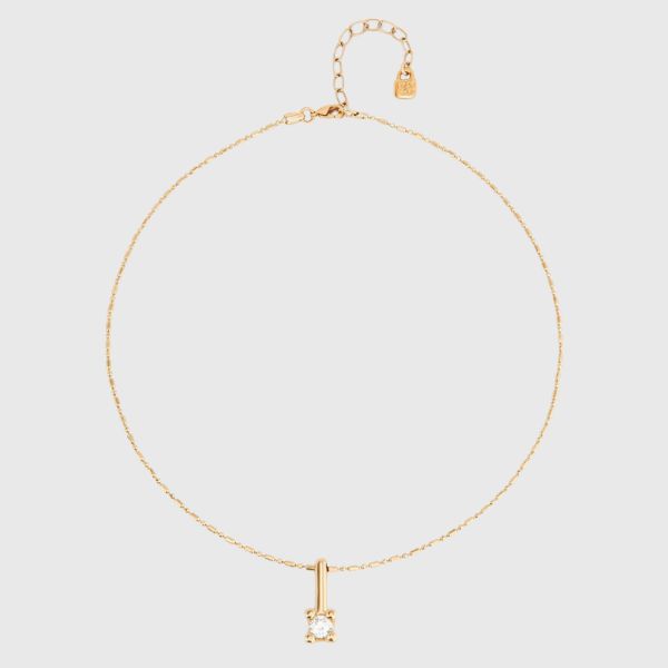 Short Chain Necklace With White Cubic Zirconia