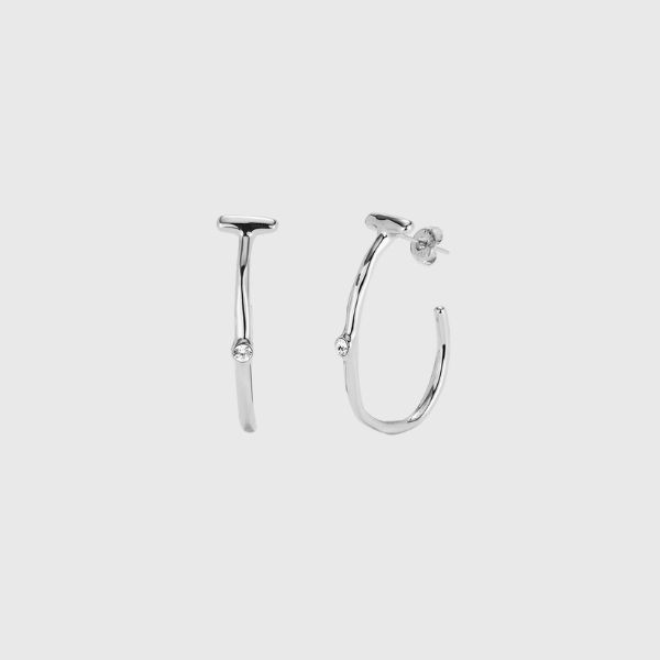 Hoop Earrings With White Topaz