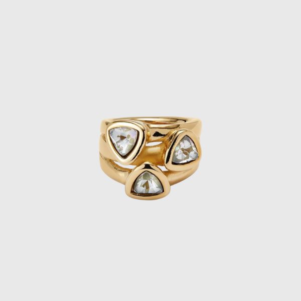 Ring With Multi Colored Crystals