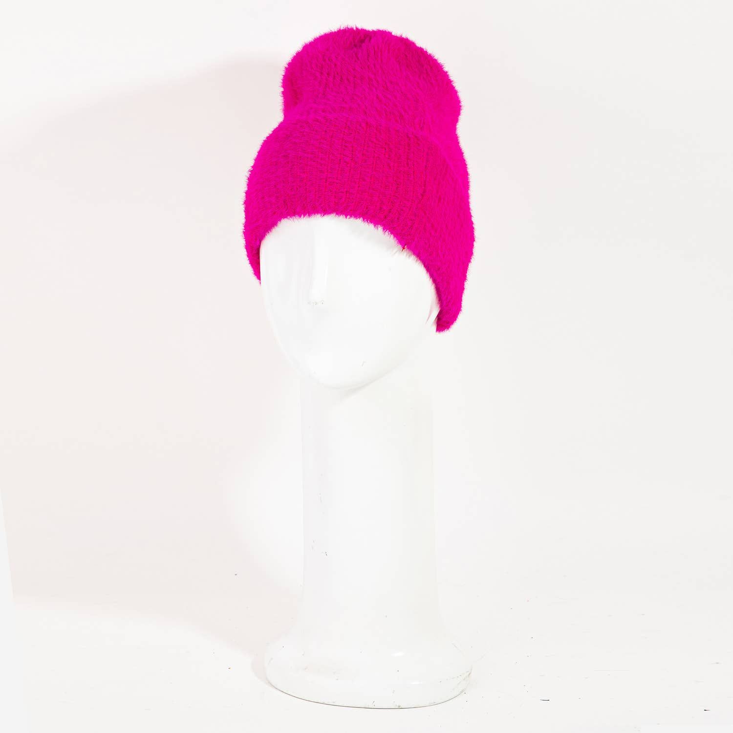 Assorted Color Fuzzy Ribbed Beanie