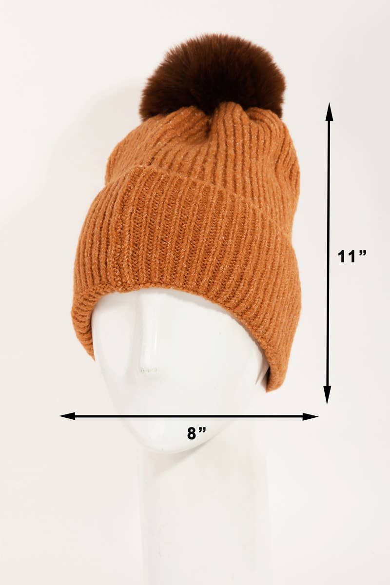 Pom Ribbed Extra Soft Beanie
