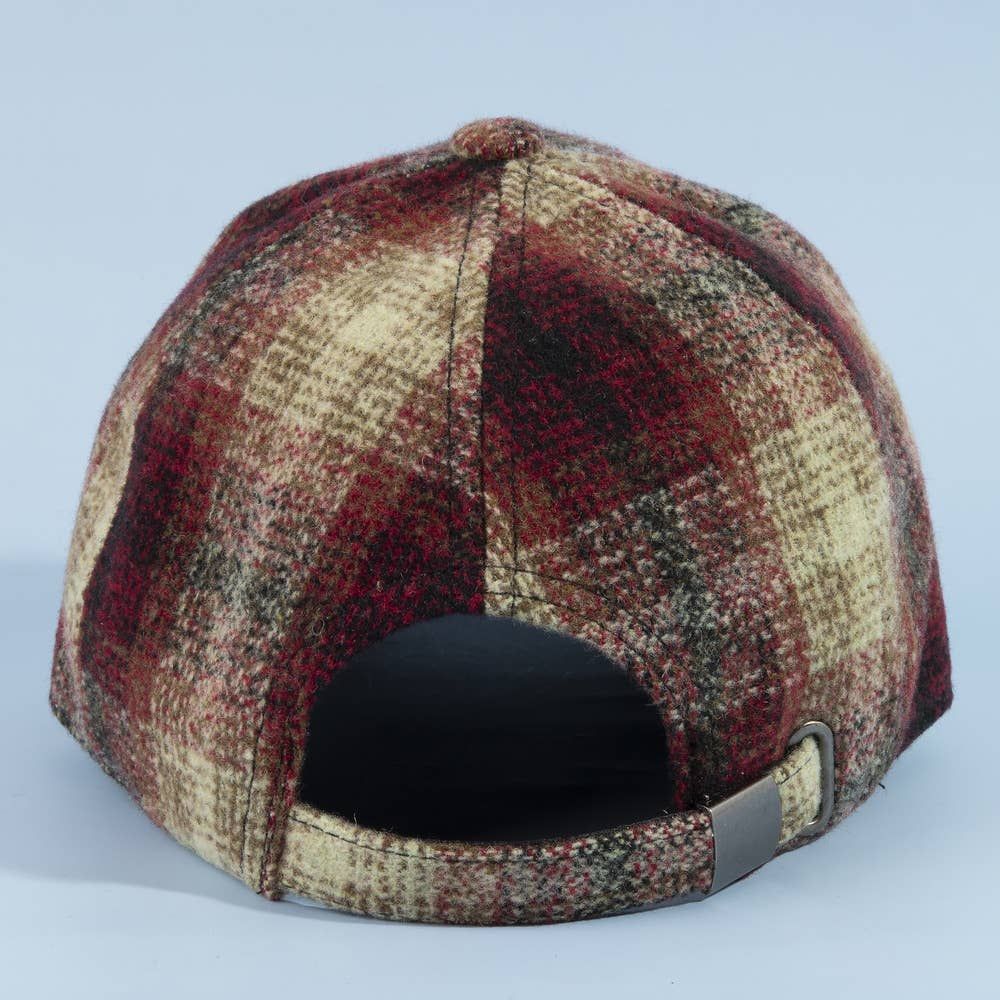 Shadow Plaid Curved Brim Baseball Cap