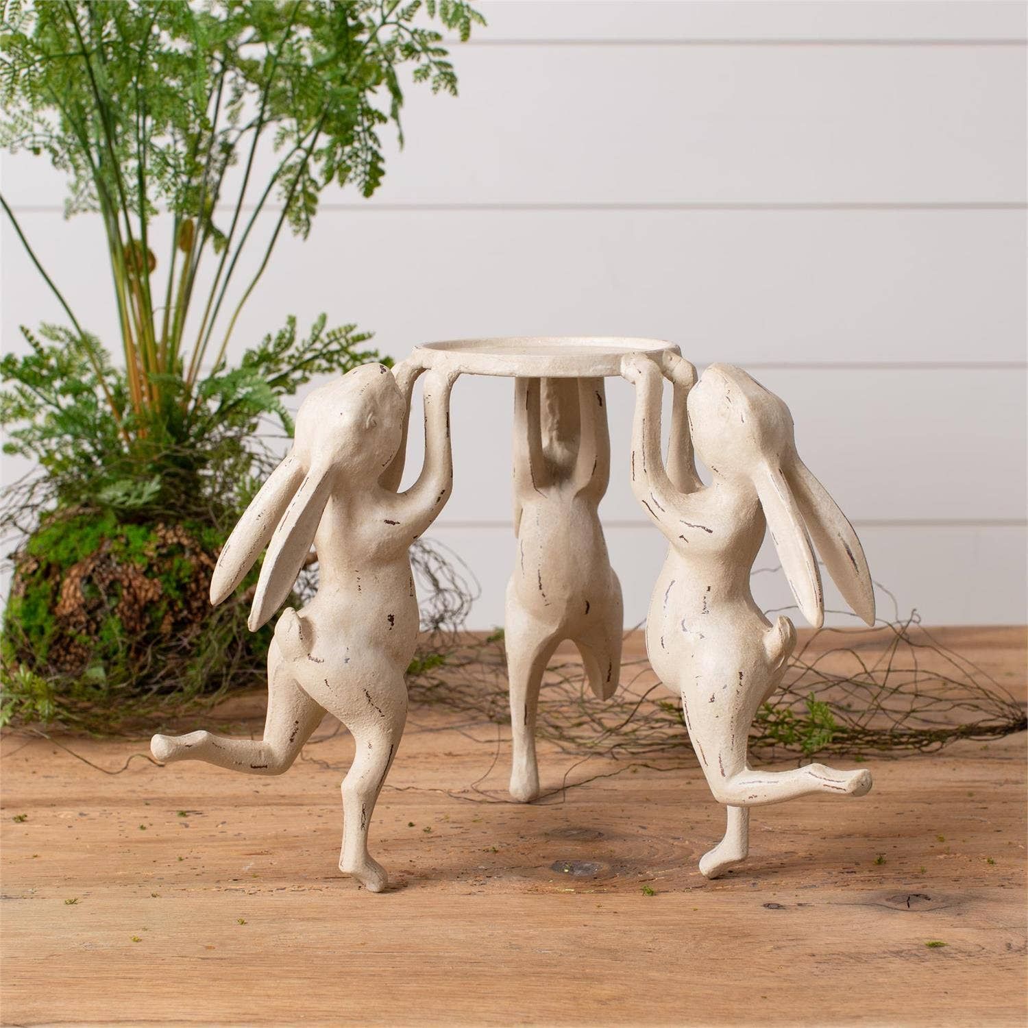 Candle Holder - Dancing Rabbits