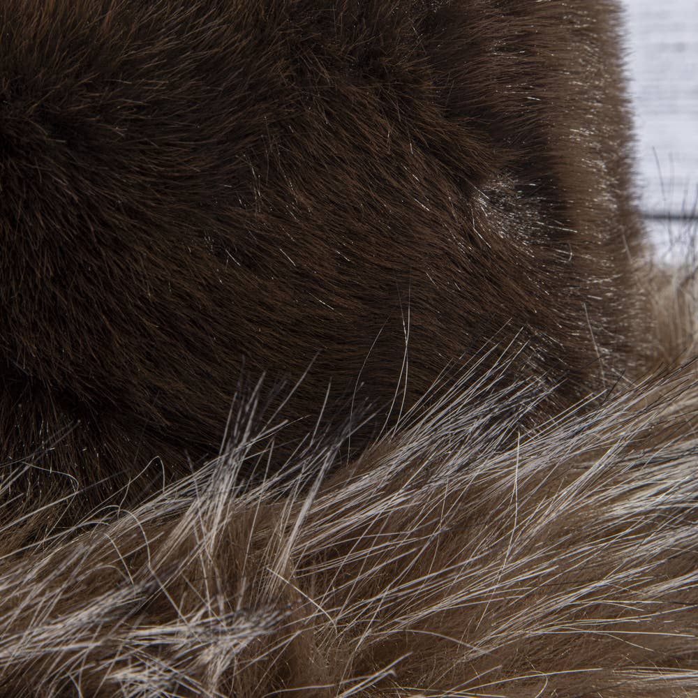 Plush Bucket Hat With Frosted Fur Trim