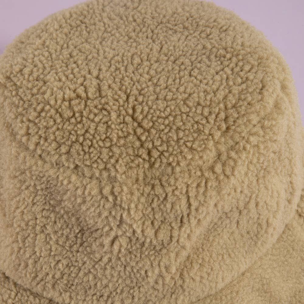 Solid Sherpa Teddy Fleece Bucket Hat