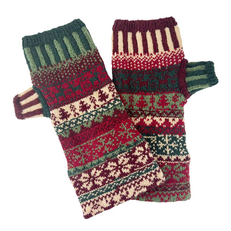 Fingerless Mittens - Noel